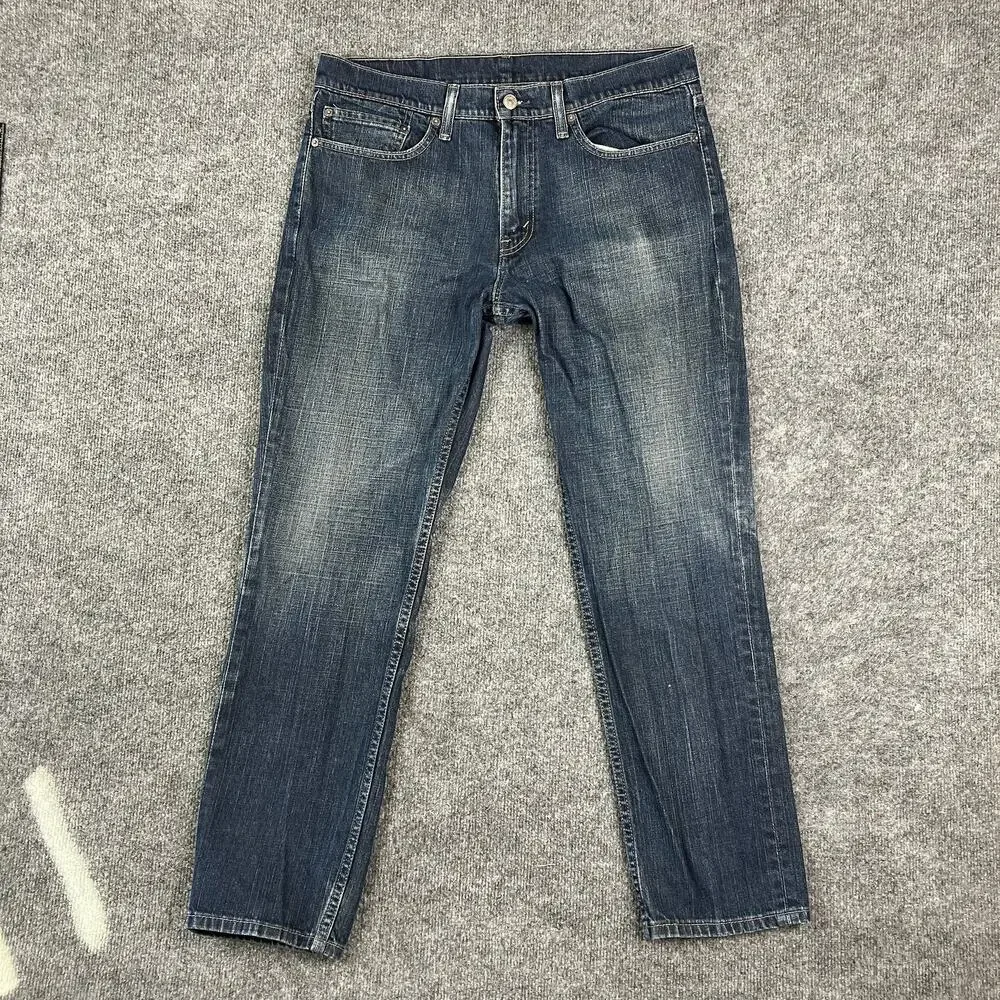 Levi's 511 Men's Jeans Size 34x30 Dark Wash Straight Leg Distressed Denim Casual